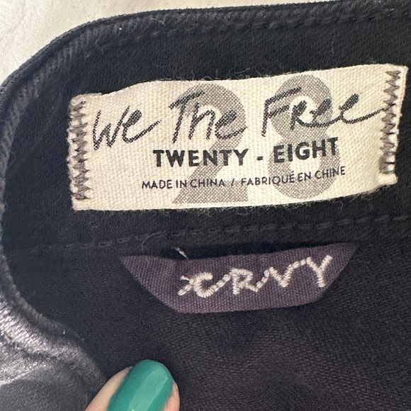 Free People We The Free Crvy Curvy Size 28 Super Flare Black Jeans Boho - Picture 6 of 8